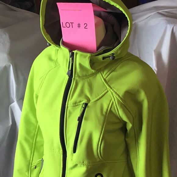 Ladies winter jacket in bright yellow/green medium - Picture 1 of 8